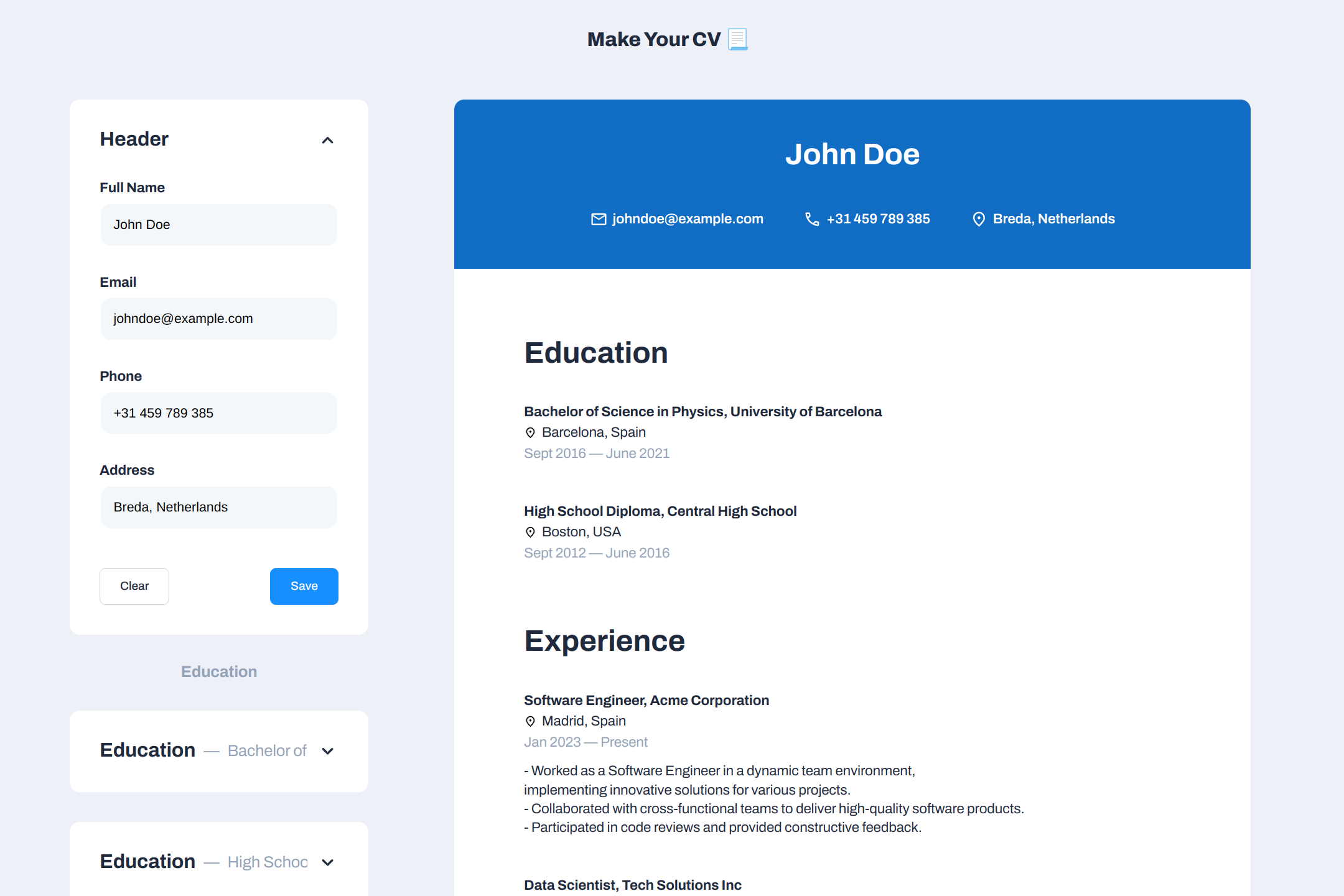 Make Your CV